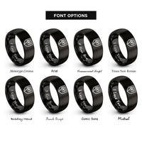 font options for inside engraving on black rvt badge rings