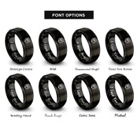 font options for inside engraving on black rvt badge rings