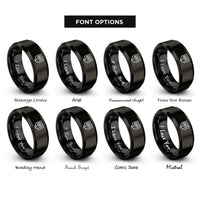font options for inside engraving on black rvt badge rings