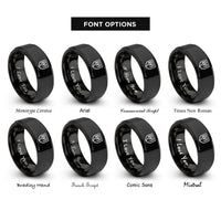 font options for inside engraving on black rvt badge rings