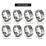 font options for inside engraving on silver rvt badge rings