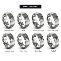 font options for inside engraving on silver rvt badge rings