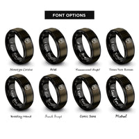 font options for inside engraving on gunmetal & black rvt badge rings