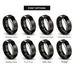 font options for inside engraving on black & grey rwd badge rings