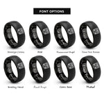 font options for inside engraving on black rwd badge rings