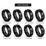 font options for inside engraving on black rwd badge rings