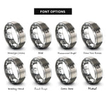 font options for inside engraving on silver rwd badge rings