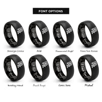 font options for inside engraving on black rx symbol rings