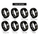 font options for inside engraving on black rx symbol rings