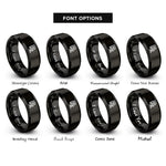 font options for inside engraving on black rx symbol rings