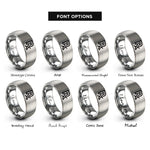 font options for inside engraving on silver rx symbol rings