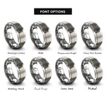 font options for inside engraving on gray rx symbol rings