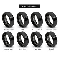 font options for inside engraving on black sabertooth skull rings