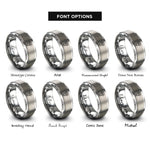 font options for inside engraving on silver sabertooth skull rings