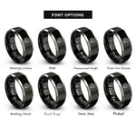 font options for inside engraving on black & grey sabre color guard rings
