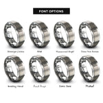 font options for inside engraving on grey sabre color guard rings
