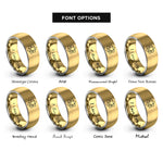 font options for inside engraving on gold & gray sacral lotus rings