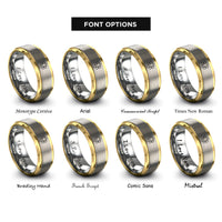 font options for inside engraving on gold & grey sacral lotus rings