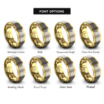 font options for inside engraving on gold & grey sacral lotus rings