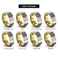 font options for inside engraving on gold & silver sacral lotus rings
