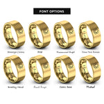 font options for inside engraving on gold sacral lotus rings