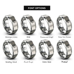 font options for inside engraving on grey sacral lotus rings