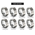 font options for inside engraving on gray sacral lotus rings