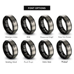 font options for inside engraving on black & gray sacred heart rings