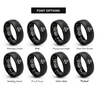 font options for inside engraving on black sacred heart rings