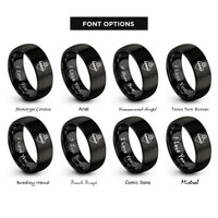 font options for inside engraving on black sacred heart rings