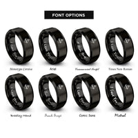font options for inside engraving on black sacred heart rings