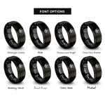 font options for inside engraving on black sacred heart rings