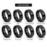 font options for inside engraving on black sacred heart rings