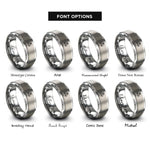 font options for inside engraving on gray sacred heart rings