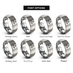 font options for inside engraving on silver sacred heart rings
