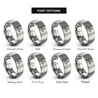 font options for inside engraving on silver sacred heart rings