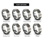 font options for inside engraving on silver sacred heart rings