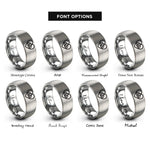 font options for inside engraving on silver sacred heart rings