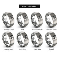 font options for inside engraving on silver sacred heart rings