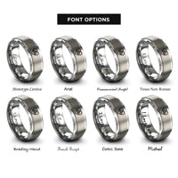 font options for inside engraving on grey sacred heart rings