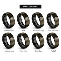 font options for inside engraving on gunmetal & black sacred heart rings