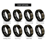 font options for inside engraving on gunmetal & black sacred heart rings