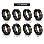 font options for inside engraving on gunmetal & black sacred heart rings