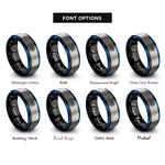 font options for inside engraving on black & blue & gray sacred hexagon rings