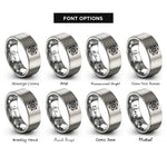 font options for inside engraving on gray sacred hexagon rings