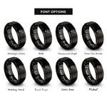 font options for inside engraving on black saddle rings