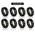 font options for inside engraving on black saddle rings