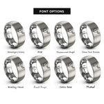 font options for inside engraving on grey saddle rings