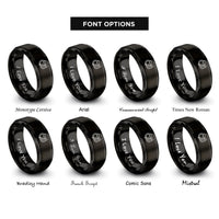 font options for inside engraving on black saddle pad rings