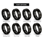font options for inside engraving on black saddle pad rings